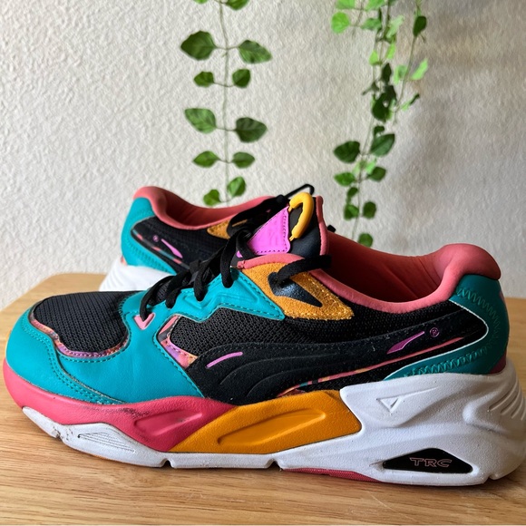 Puma TRC Black and Teal Womens Sneakers - Picture 7 of 7